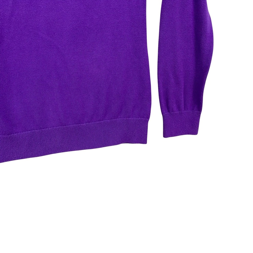 Lauren Ralph Lauren Purple Ribbed Knit Sweater Buckle Detail Long Sleeve Women M - Picture 9 of 10